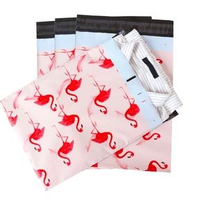 10 Pink Flamingo 10x13 Polymailers